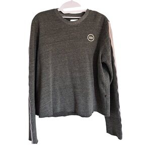 Sol Angeles Cropped Sweatshirt Ribbon Striping Size M